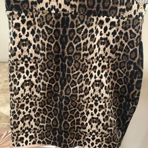 Leopard print stretch slip on mini shirt